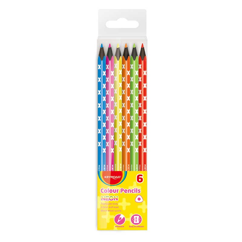 Keyroad Pencil Colors, Triangle, 6 Metalic Colors 3 Different Shades