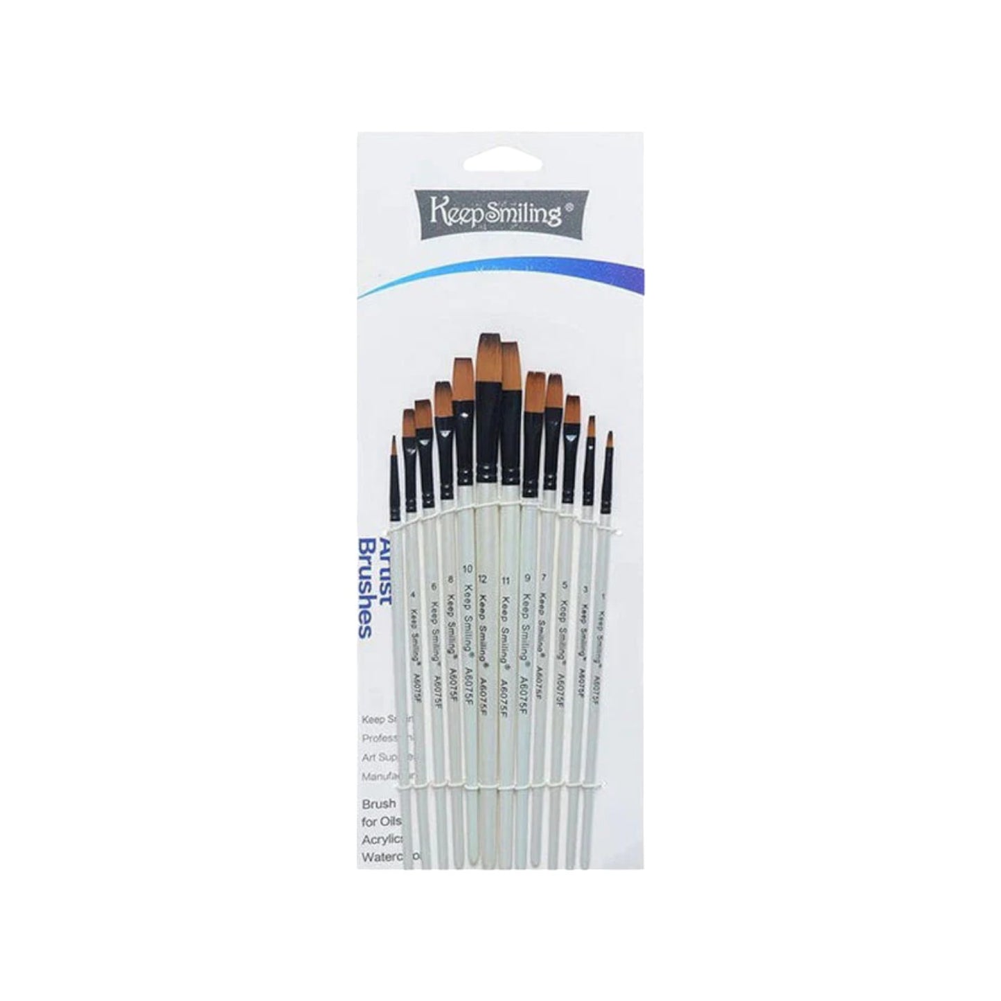 Keep Smiling Set of 12 Brush Long Handel Fiber Brush - No:A6075Z