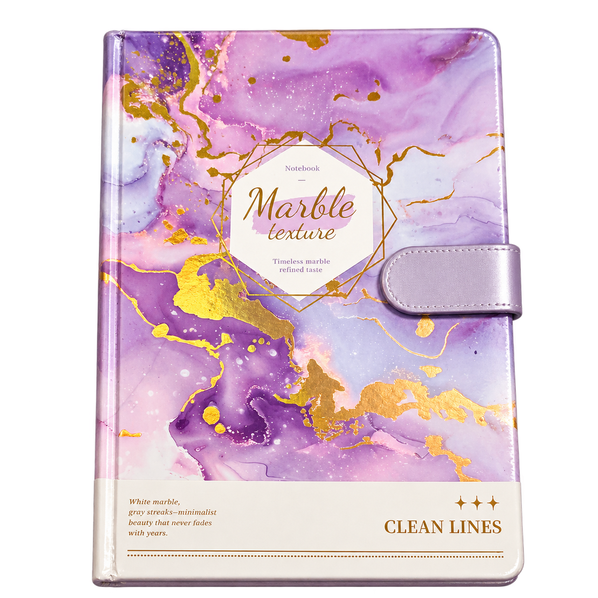 80 Sheets SIMBA A5 Hard Cover Magnetic Closure – Lavender Marble