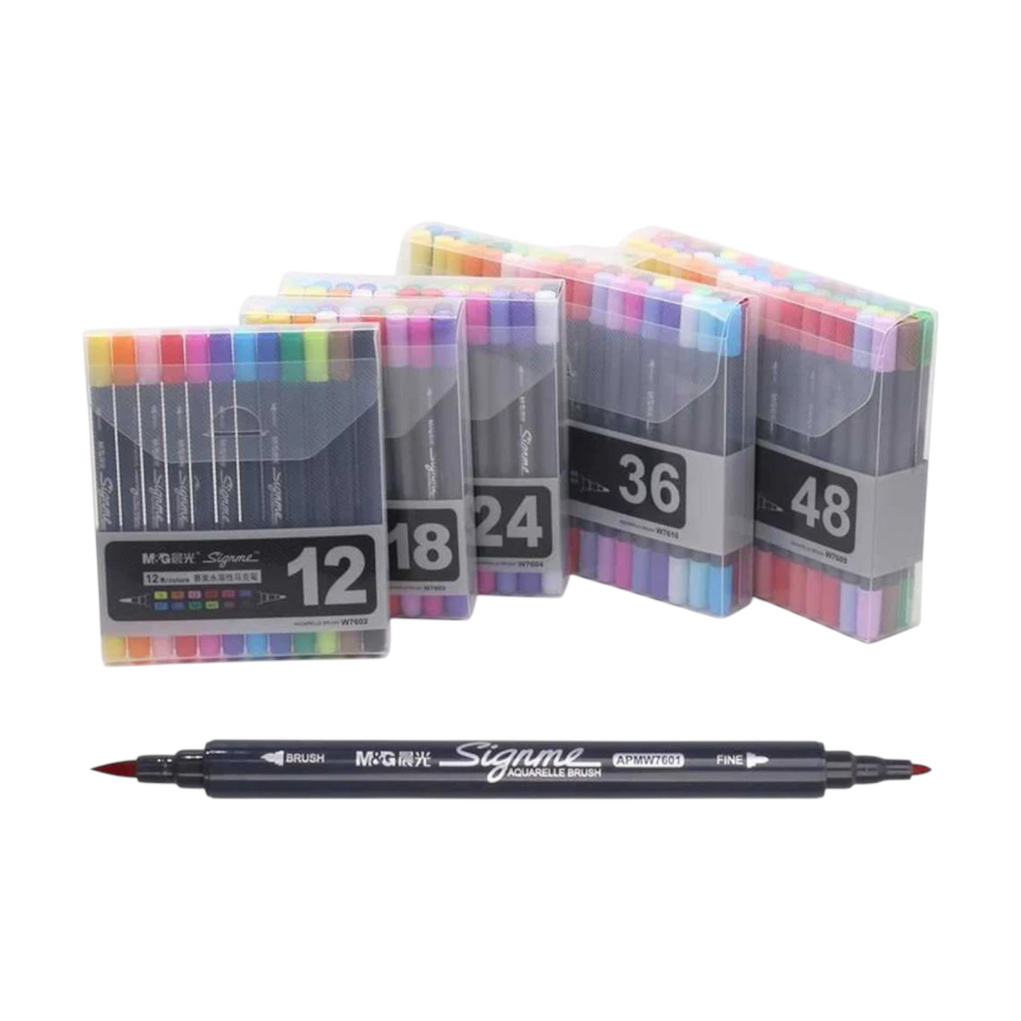 M&G Signme 12/24/48 Watercolor Marker Set Dual Tip W7602