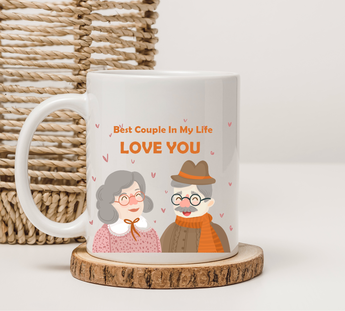 White Ceramic Mug Grandparents