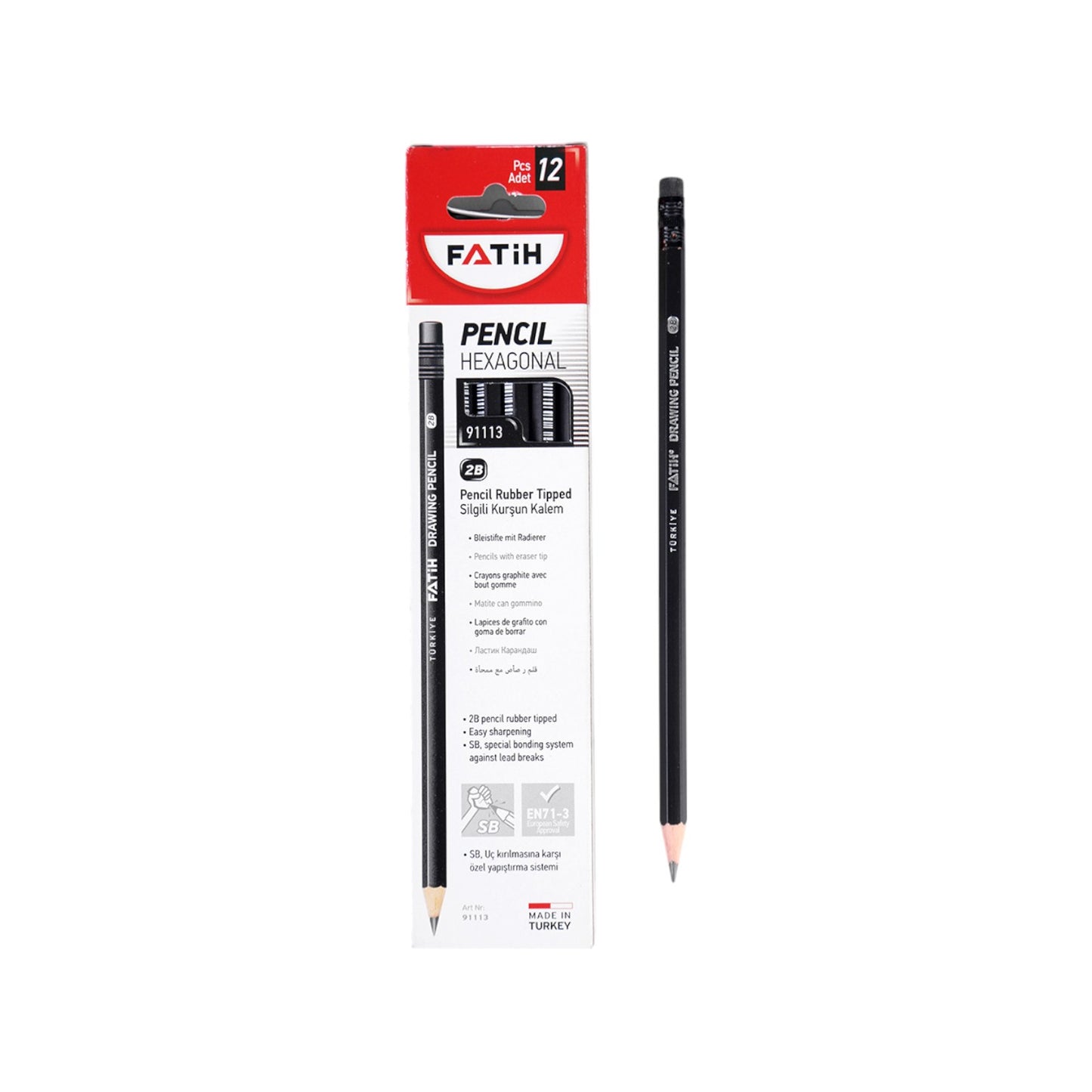 Fatih 91113 pencil grahite – 2B – Set of 12 Pencils