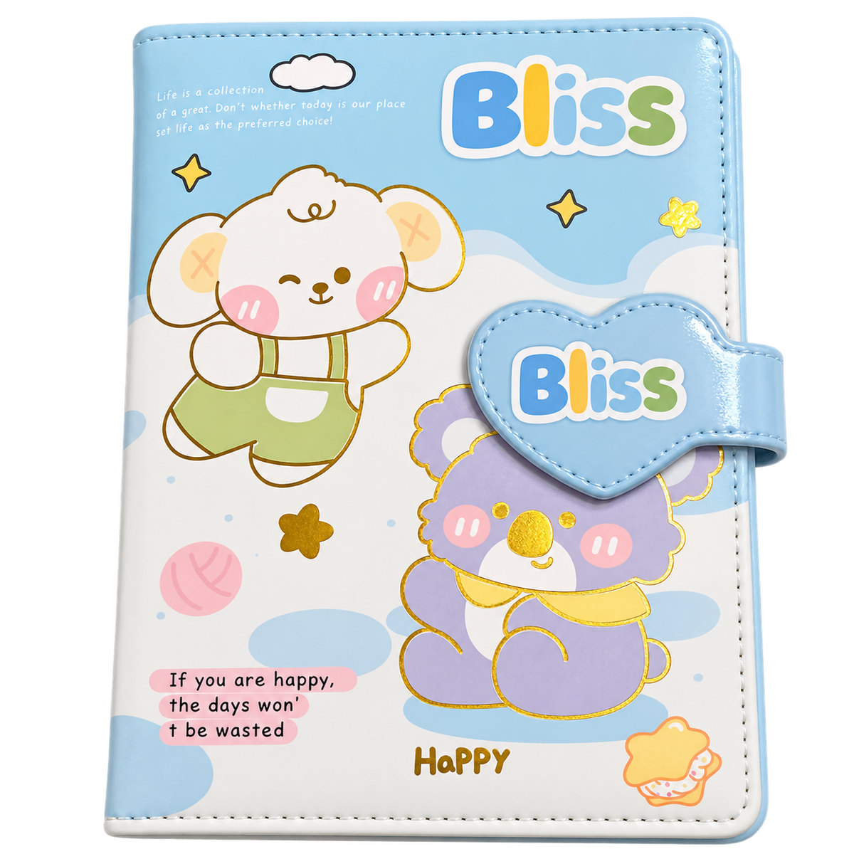 3D PU Leather Diary, Notebook Color Pages Diary with Magnetic Strap Lock