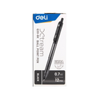 Deli Q20-0.7 mm Tip Ballpoint Pen 12-Pieces, Mulitcolor