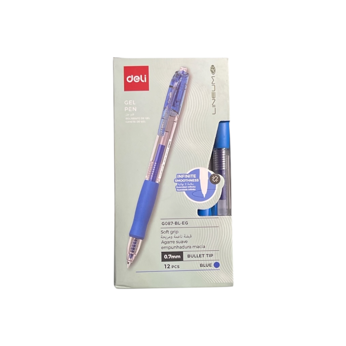 Deli G087-BK Retractable Gel Pen Set, 0.7 mm, 12 Pieces