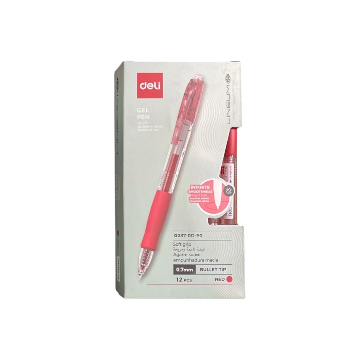 Deli G087-BK Retractable Gel Pen Set, 0.7 mm, 12 Pieces