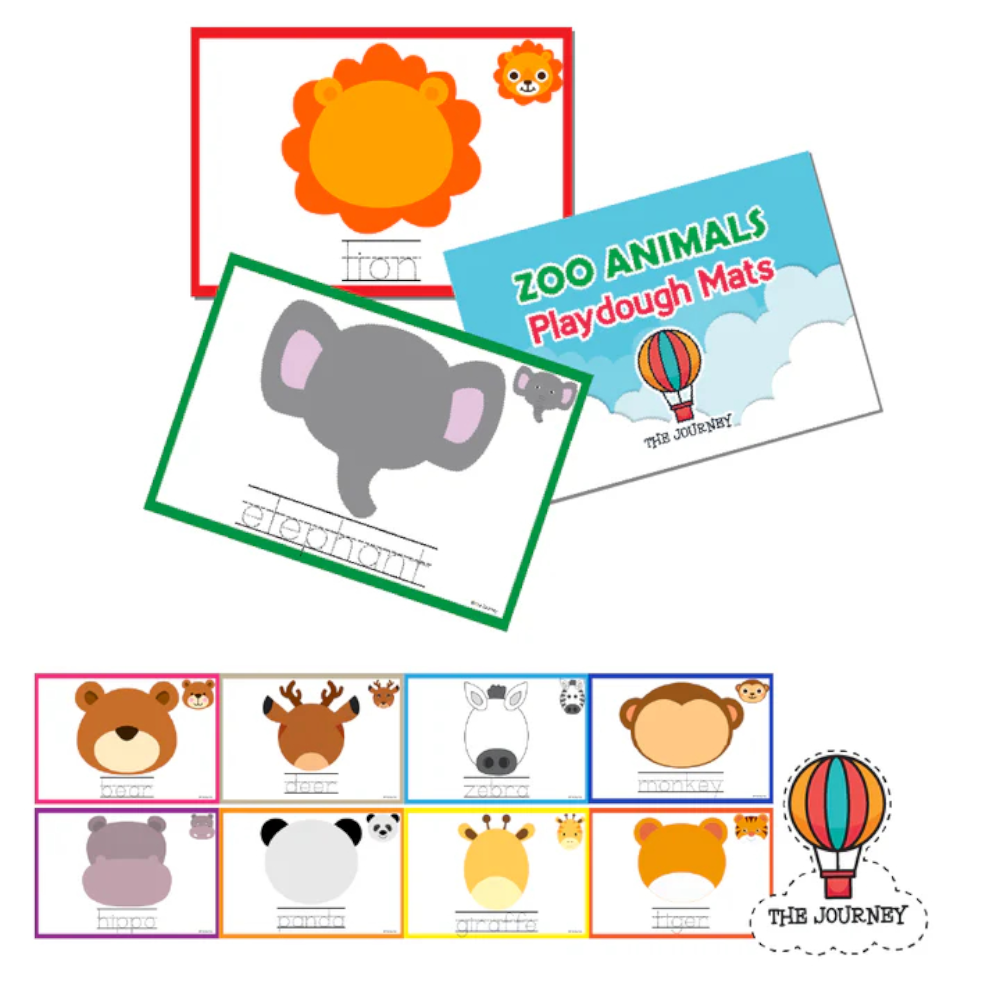 Zoo Animals Playdough Mats