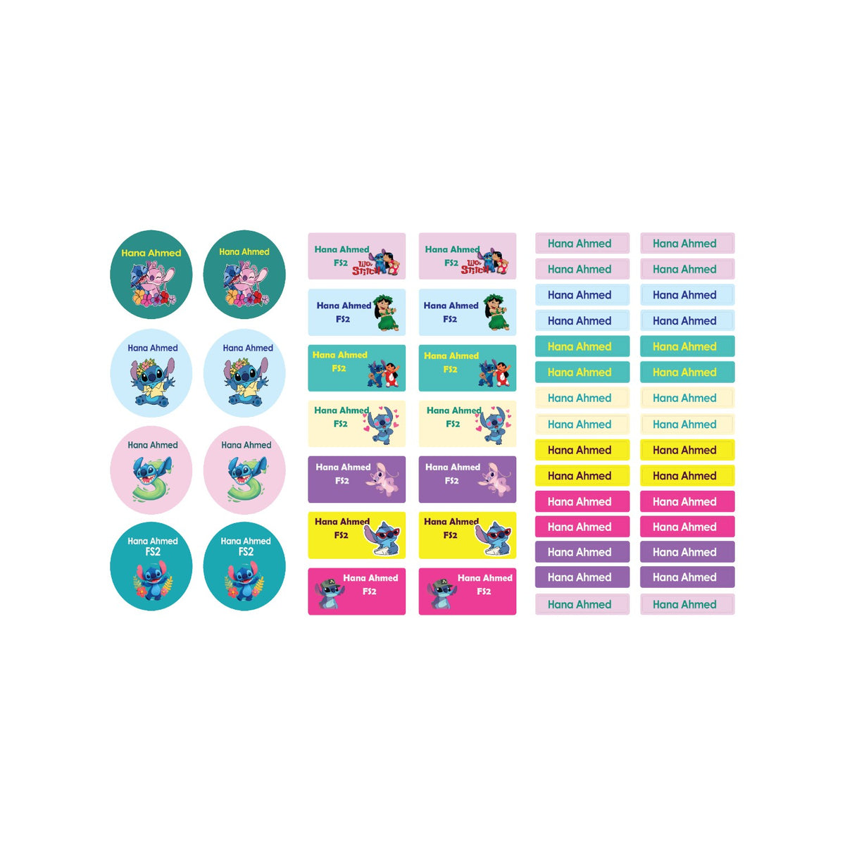 Stitch Name Tag Stickers