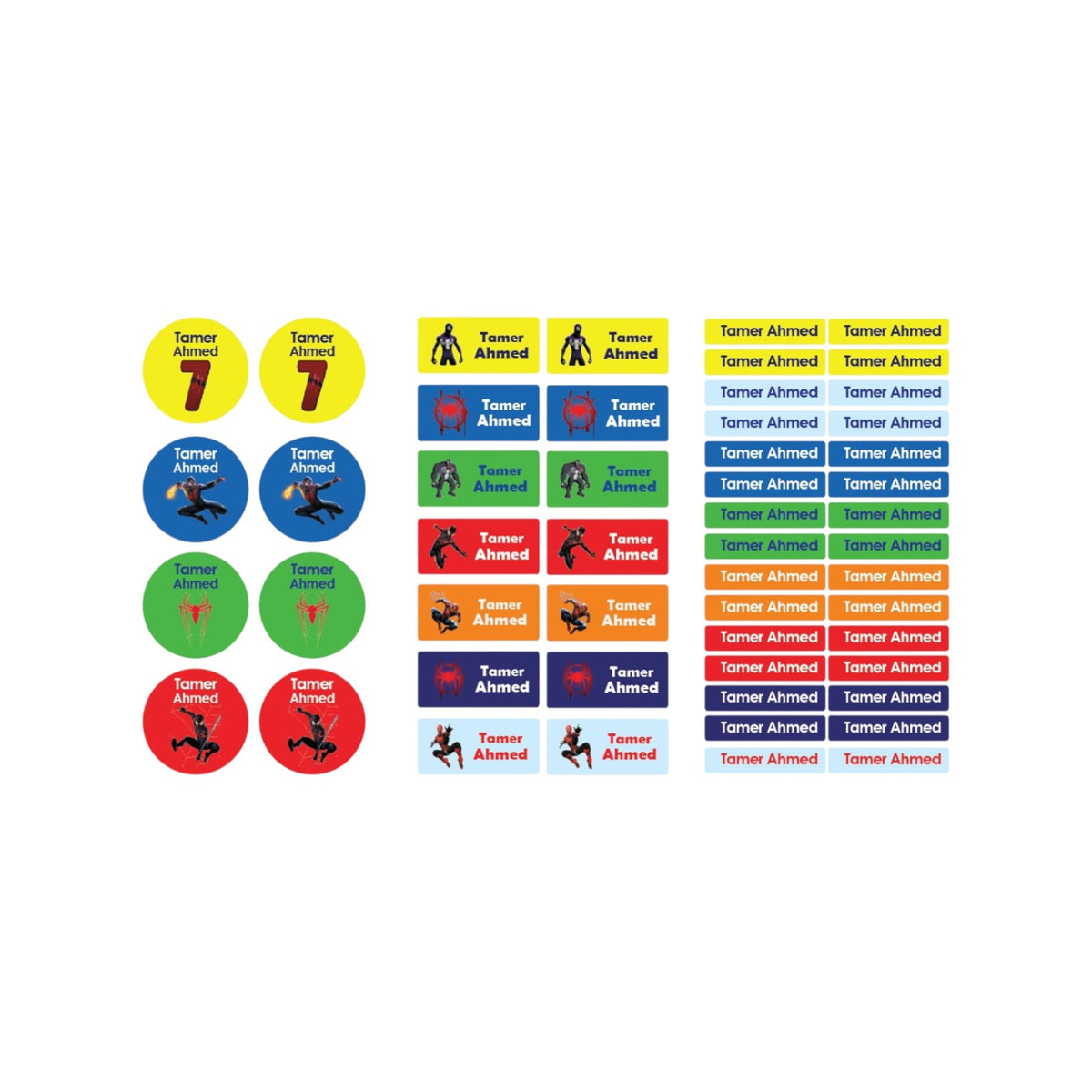 Spiderman Name Tag Stickers