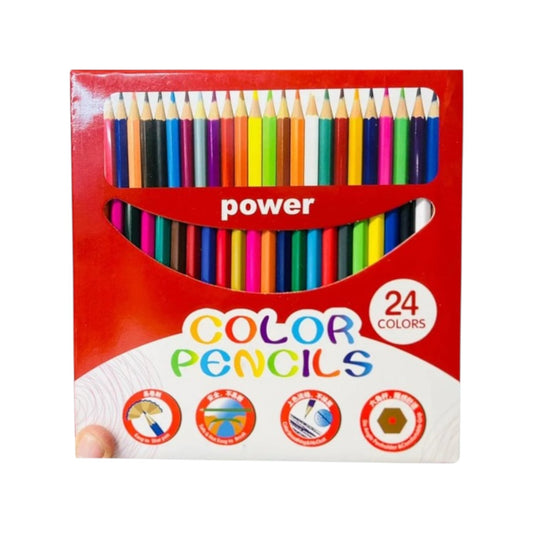 Power Wood Color Box, 24 Colors, Long, Box, Multiple Colors