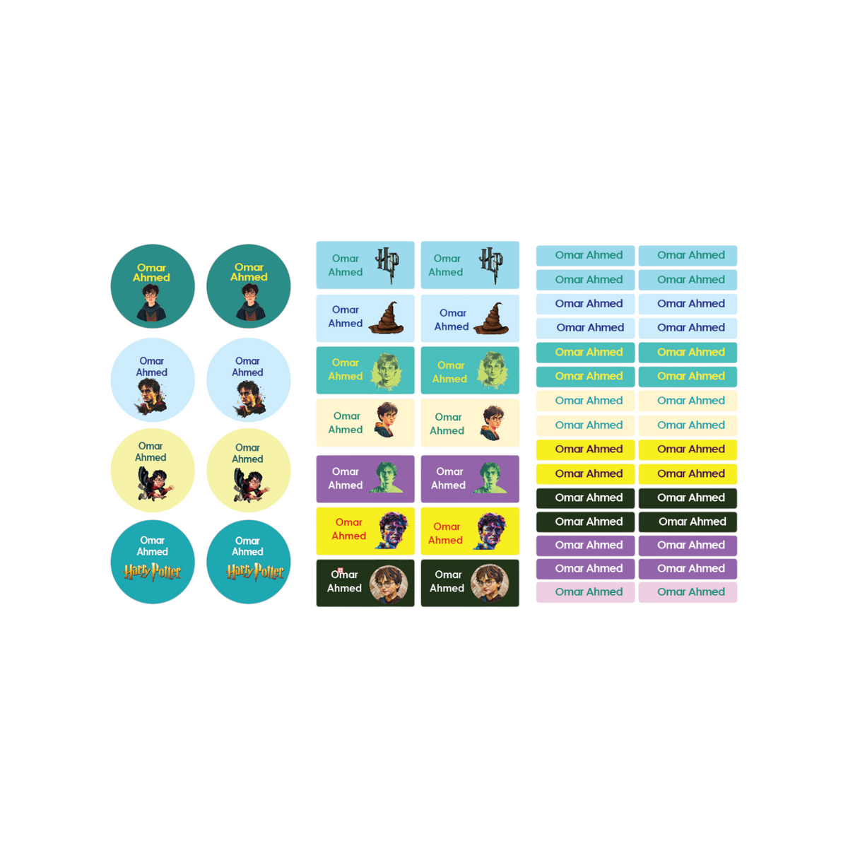 Harry Potter Name Tag Stickers