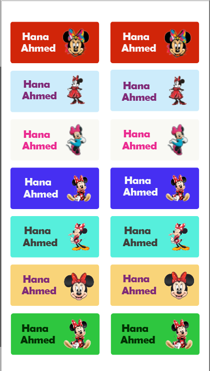 Minnie Mouse Name Tag