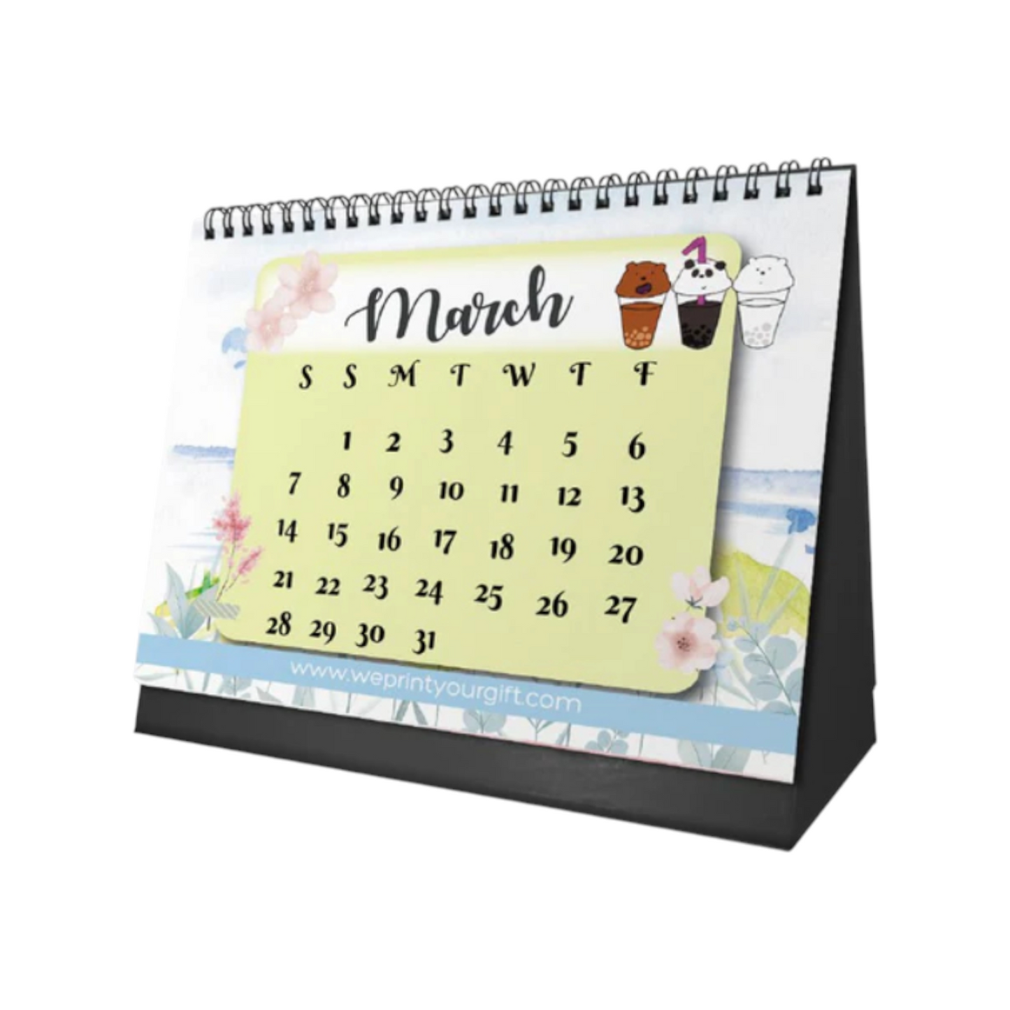 Office Desk Calendar 2026 Cute Bears