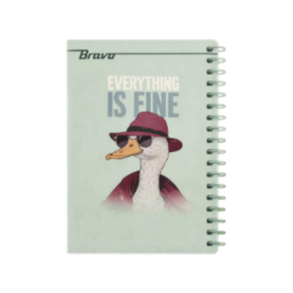 148 Sheets Bravo 4 Subjects Mini Spiral Notebook 10x14.5cm
