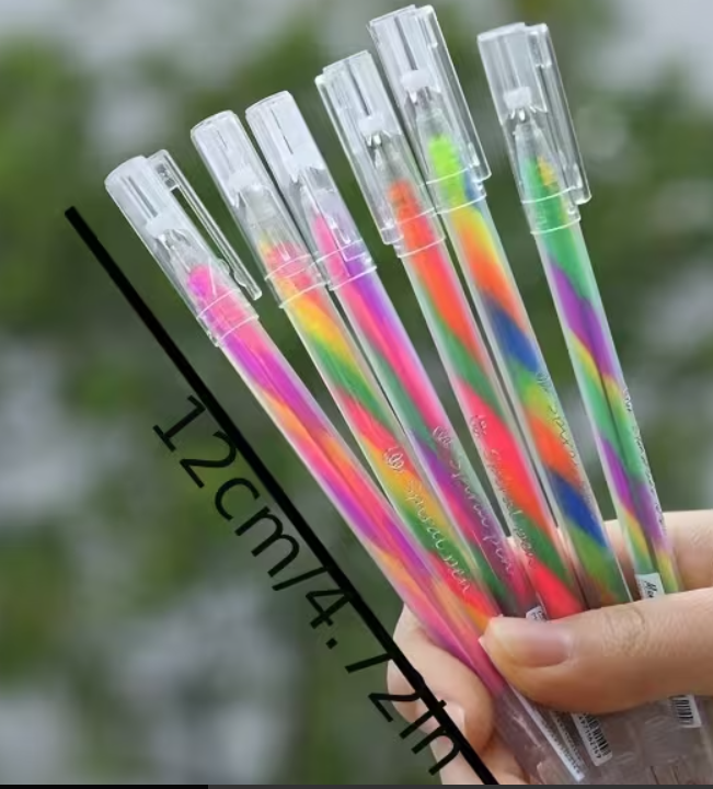 2pcs 1.2mm Colorful Gel Pens - Vibrant Spiral Ink, Glitter and Pastel Effects,