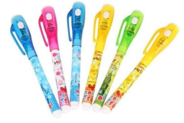 Cute Cartoon Magic Pen With UV Light for Kids