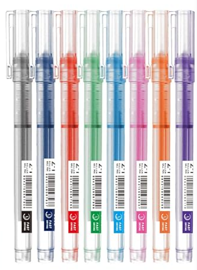 8 Colors Liquid Roller Gel Pen Pipe Tip 0.5mm