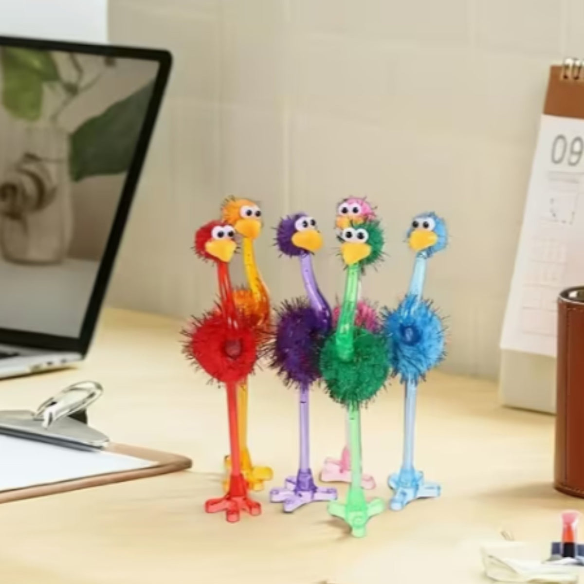 Vibrant Ostrich Themed Pens