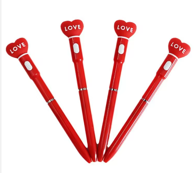 Led Pens Lighted Heart Shaped Ballpoint Pen