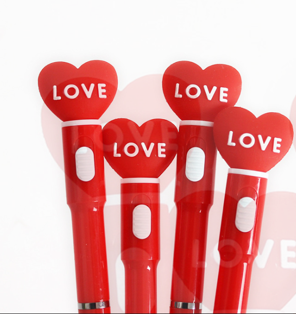 Led Pens Lighted Heart Shaped Ballpoint Pen