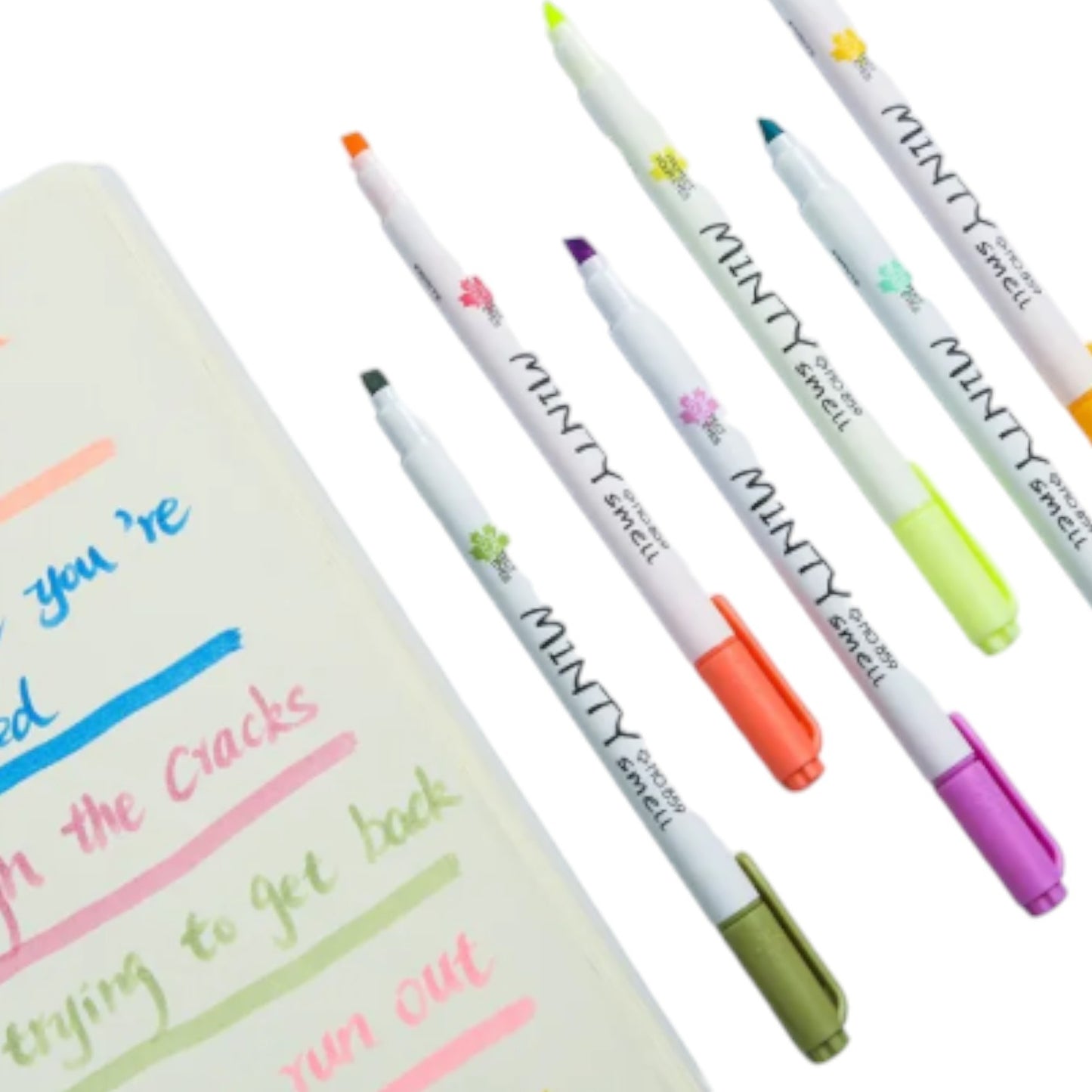 16Pcs Pastel Color Highlighter Pen Fresh Mint Scented Soft Fiber Tip