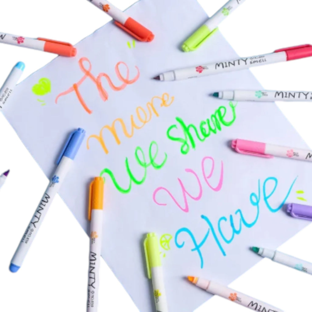 16Pcs Pastel Color Highlighter Pen Fresh Mint Scented Soft Fiber Tip
