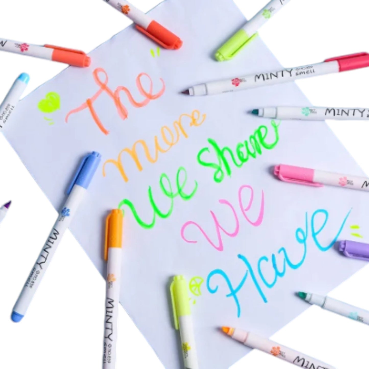 16Pcs Pastel Color Highlighter Pen Fresh Mint Scented Soft Fiber Tip