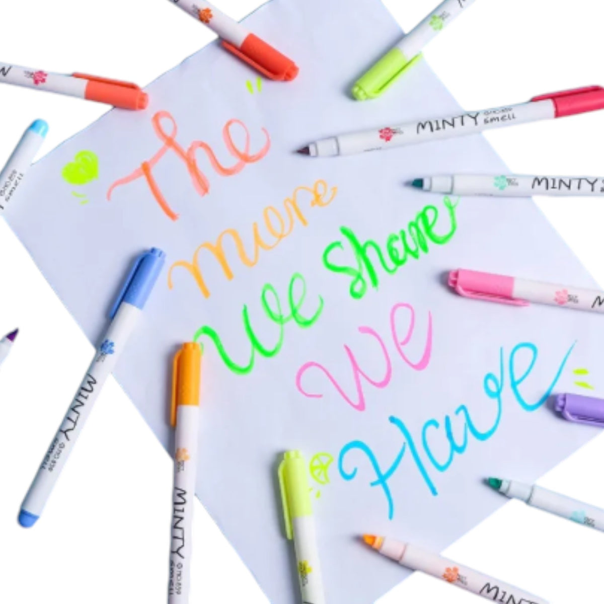 16Pcs Pastel Color Highlighter Pen Fresh Mint Scented Soft Fiber Tip
