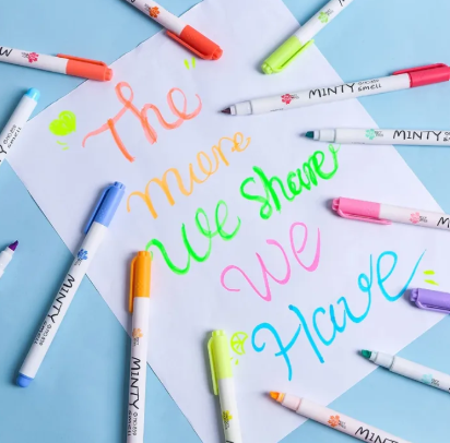 16Pcs Pastel Color Highlighter Pen Fresh Mint Scented Soft Fiber Tip