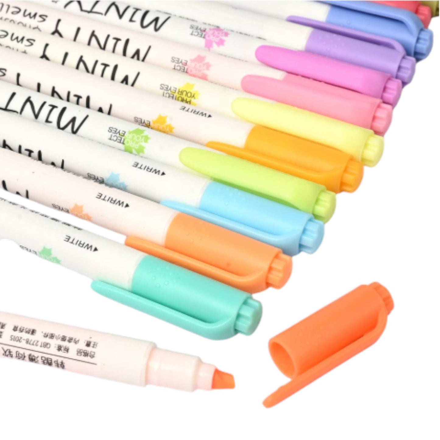 18 Pcs Pastel Color Highlighter Pen Fresh Mint Scented Soft Fiber Tip