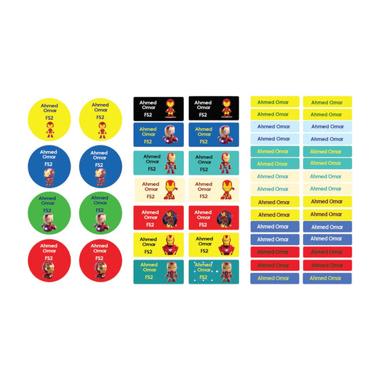 Ironman  Name Tag Stickers