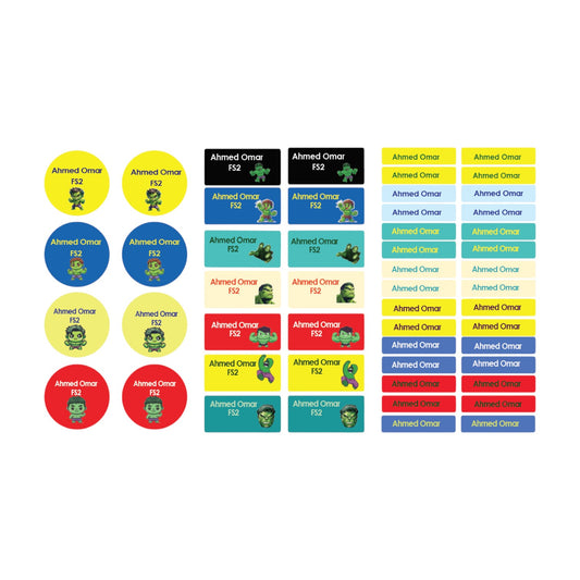 Hulk  Name Tag Stickers