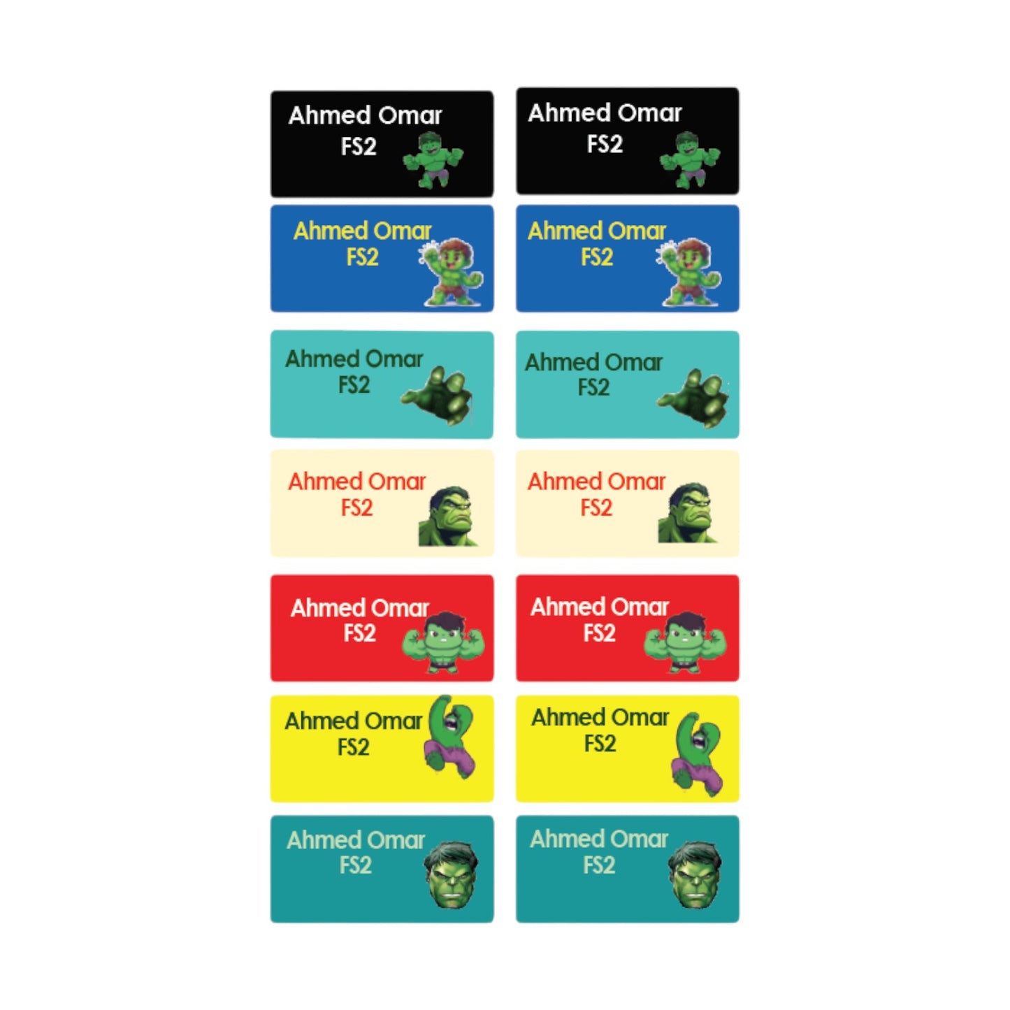 Hulk  Name Tag