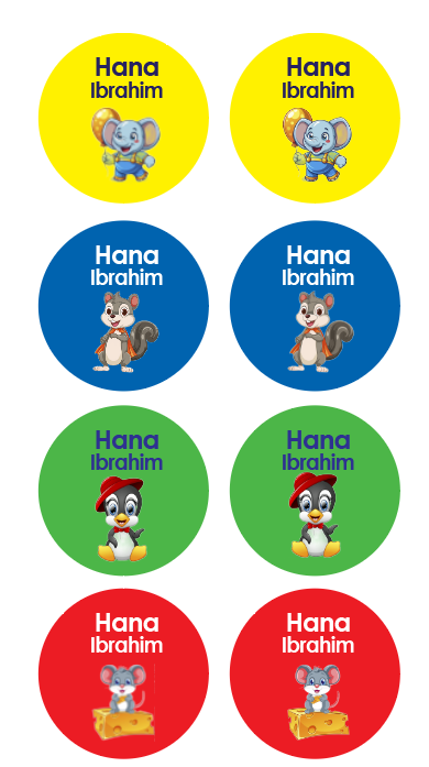 My Animals 2  Name Tag Stickers