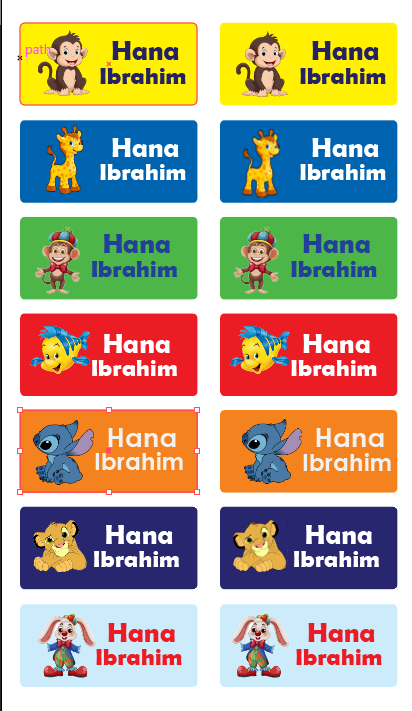 My Animals 2  Name Tag Stickers