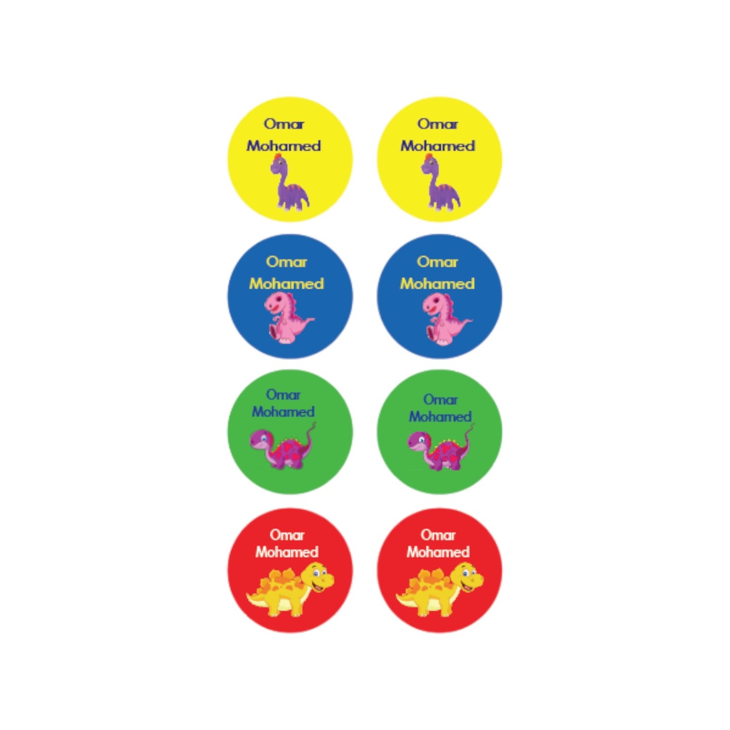 Dino Name Tag Name Tag Stickers
