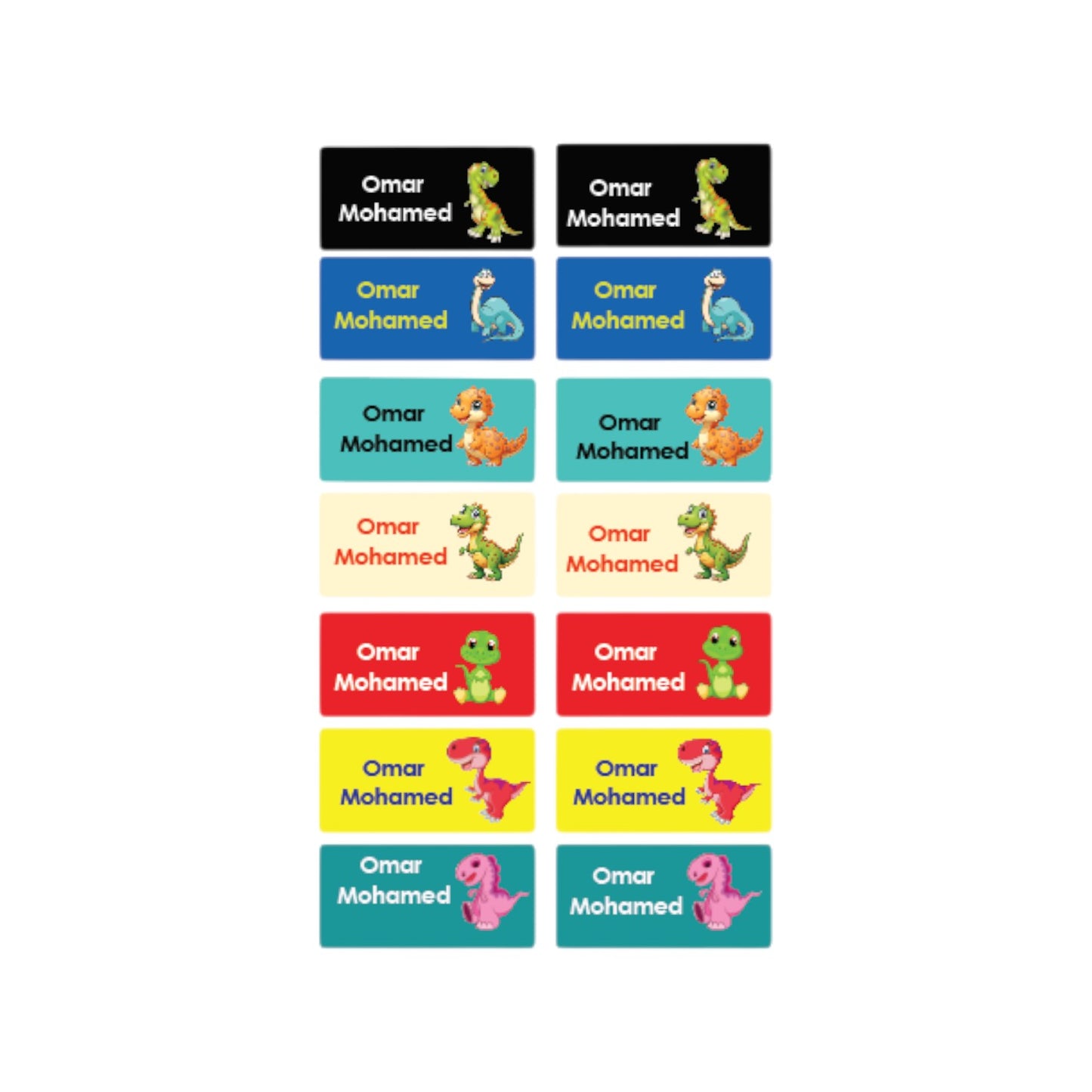 Dino Name Tag Name Tag Stickers