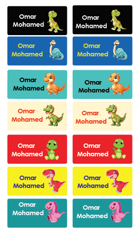 Dino Name Tag Stickers
