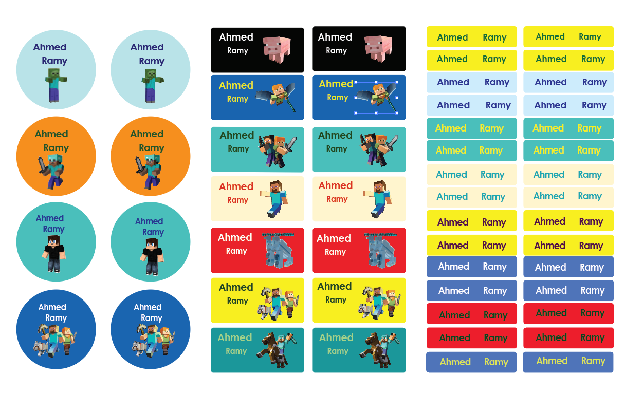 Mini Craft Name Tag Stickers