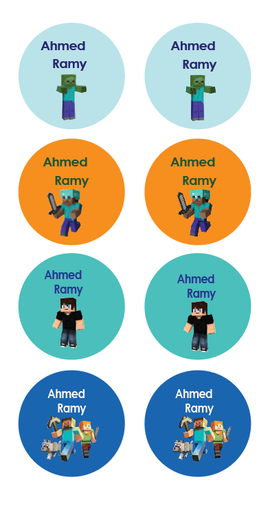 Mini Craft Name Tag Stickers