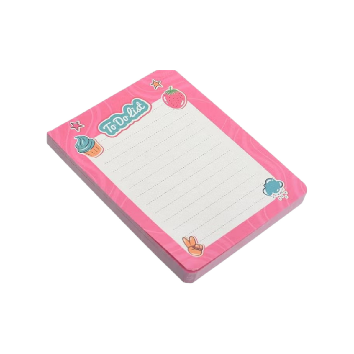Elite Stationery House pink to-do list notepad with cute food and weather stickers for task tracking