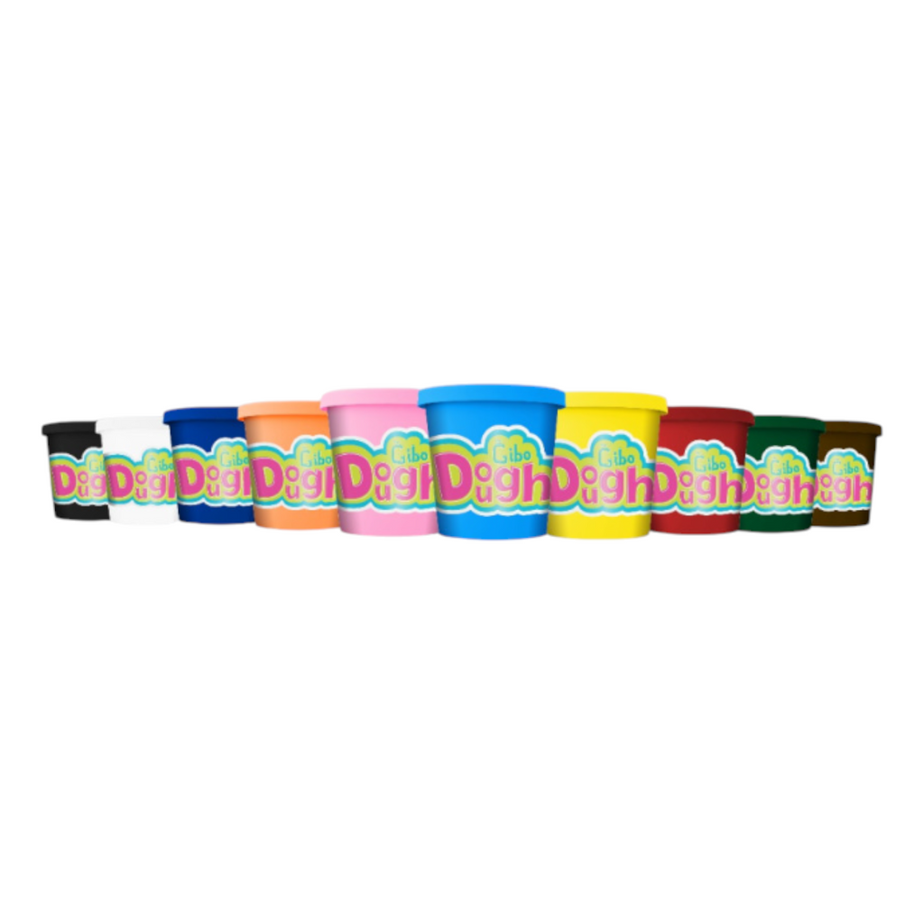 Elite Stationery House jumbo modeling clay jars in a vibrant rainbow assortment of colors for children