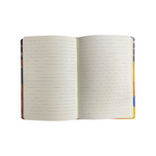 Elite Stationery House A5 notebook open to show lined white pages with a colourful racing car cover design