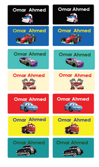 Pixar's Cars (2006). 🚗🏁 Name Tag Stickers