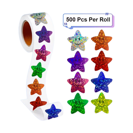 500 Stickers Per Roll, 2.5 Cm Self-Adhesive Star Stickers