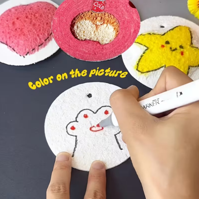 Foam Textured Painting Drawing Paper, 3D Art Canvas - with Watercolor Pens And 1 Water Dropper