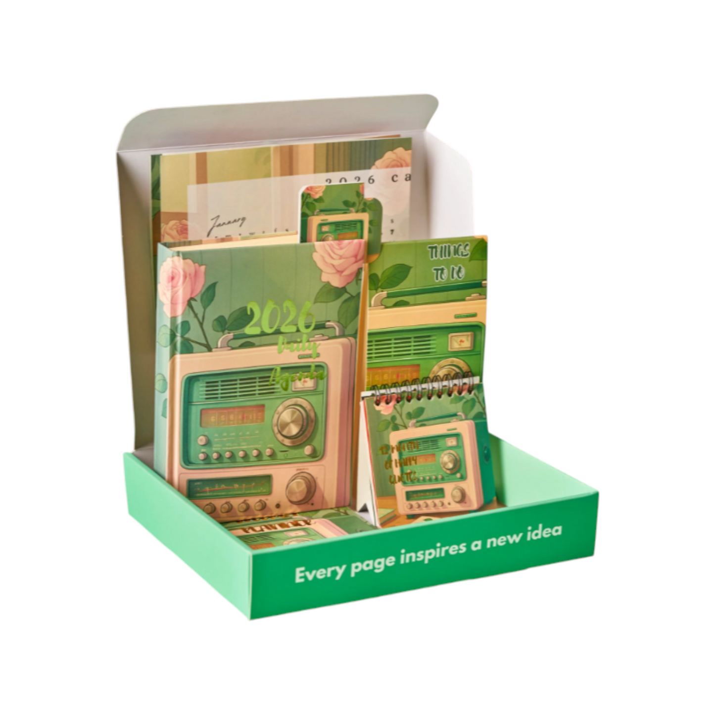 Mint wave Set-2026 Planner Gift Box