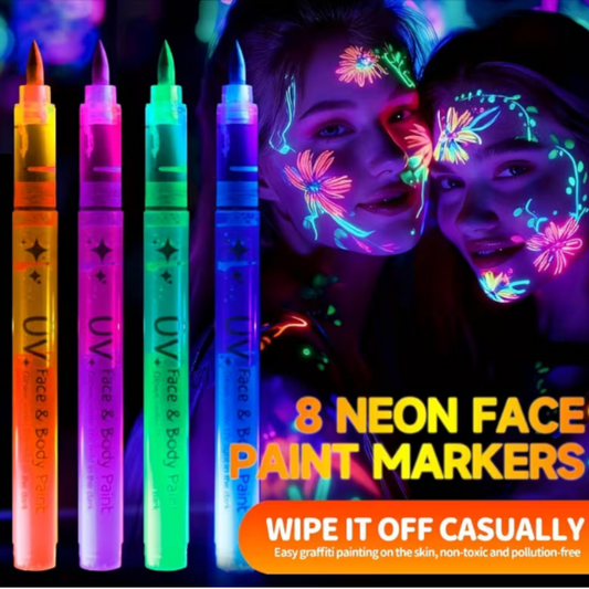 8-Color Glow-in-the-Dark Pen with Neon Glow Effect