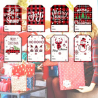 10 pcs Glossy Self-Adhesive Christmas Stickers Roll