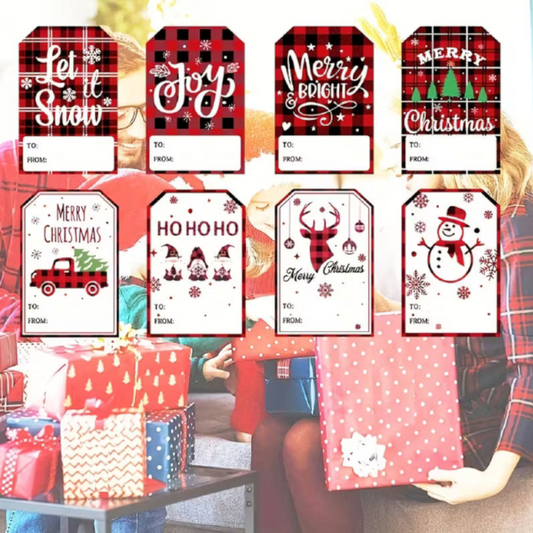 10 pcs Glossy Self-Adhesive Christmas Stickers Roll